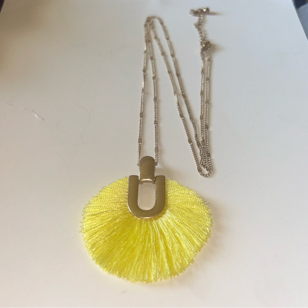 Yellow Tassel Pendant Necklace - Women’s Jewelry - Picture 4 of 8